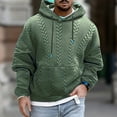 thumbnail image 2 of BXINGOHAI Mens Fashion Warm Fleece Crewneck Sweatshirt Thick Sherpa Lined Pullover Tops Today Sales Army Green,S, 2 of 6