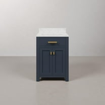 Water Creation Madison 24" Wood Single Bathroom Vanity in Blue/Satin Gold