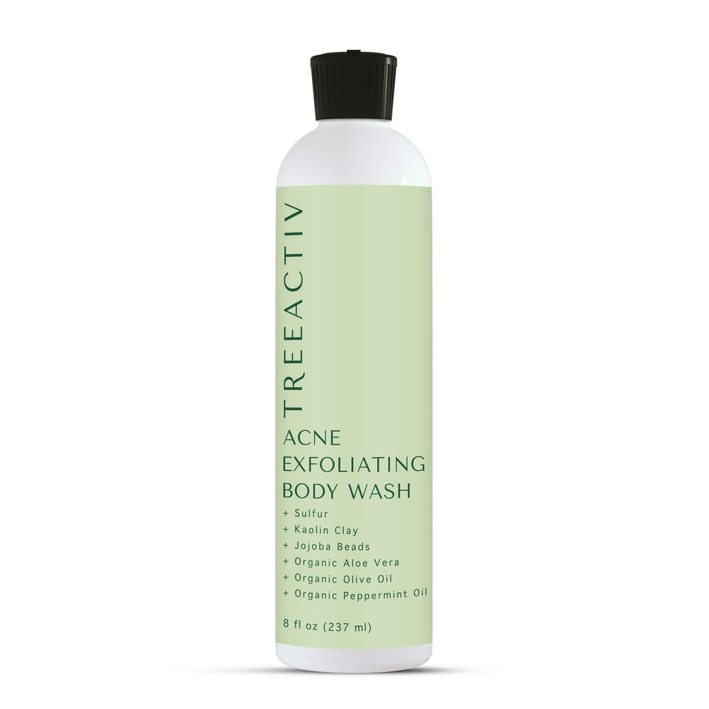 TreeActiv Acne Exfoliating Body Wash, AntiBlemish Clarifying Body Wash