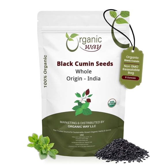 Organic Way Black Cumin Seeds (Nigella Sativa) Kalonji 8 Oz