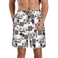 thumbnail image 2 of Uemuo Beach Pattern Men's Swim Trunks Hawaiian Beach Bathing Suit Swimsuits Beach Quick-Dry Shorts with Pockets-X-Large, 2 of 9