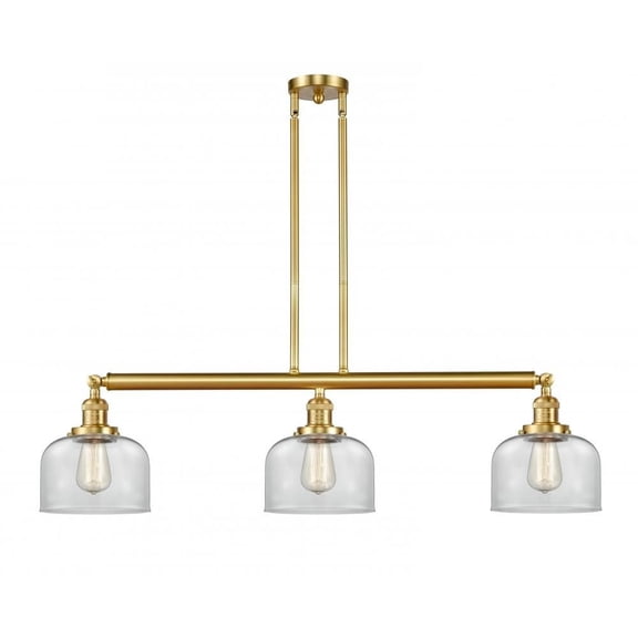 Innovations 213-SG-G72-L-LED X-Large Bell 3 Light Island Light part of the Franklin Restoration Collection, Satin Gold