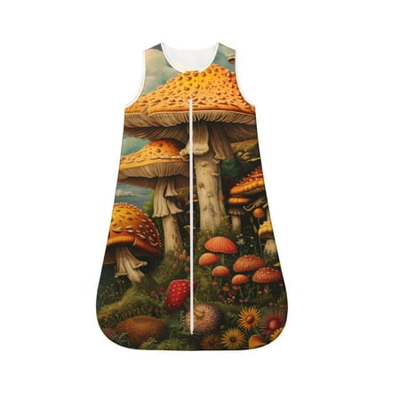 

Fotbe Vintage Cloud Mushroom Pattern Sleep Sack - Baby Wearable Blanket with Zipper Extra Soft Cotton Sleeveless Sleeping Bag for Infants-X-Large