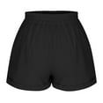 thumbnail image 4 of Women Linen Comfy Work Office Shorts Athletic Casual Short Joggers Elastic Waist Yoga Lounge Shorts Loose Short Pants, 4 of 5