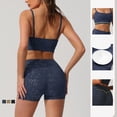 thumbnail image 3 of PISONIC Ensembles d'Entraînement pour Femmes 2 Pcs Haut Sans Coutures à Manches Longues à Col Ras du Cou Chemises Leggings Froncés aux Fesses Tenues de Gym Yoga, 3 of 9