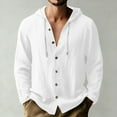 thumbnail image 2 of RXMEKW Solid Color Hooded Cardigan for Men with Button Front and Long Sleeves, 2 of 8