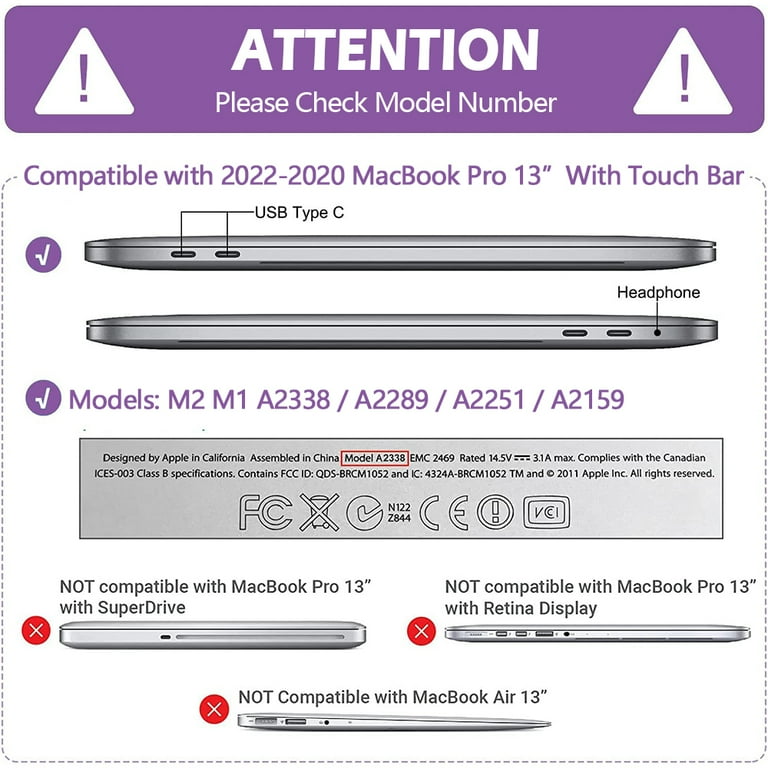 iClover MacBook Air 13.6 inch Case 2022 Release A2168 M2 Chip, Plastic Hard  Snap on Shell Case & Keyboard Cover & Screen Protector for Newest Macbook  Air 13 Inch Touch ID, Clear 