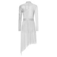 thumbnail image 4 of YiZYiF Lyrical Dance Dress for Women Sequins Long Sleeve Tulle Skirt Contemporary Dancing Clothes White M, 4 of 7