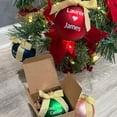 thumbnail image 4 of Custom Christmas Ornaments with Bow, 2.5 inch Glass, Gift Box, Customized Text (Pink) Pink Pink Pink, 4 of 5