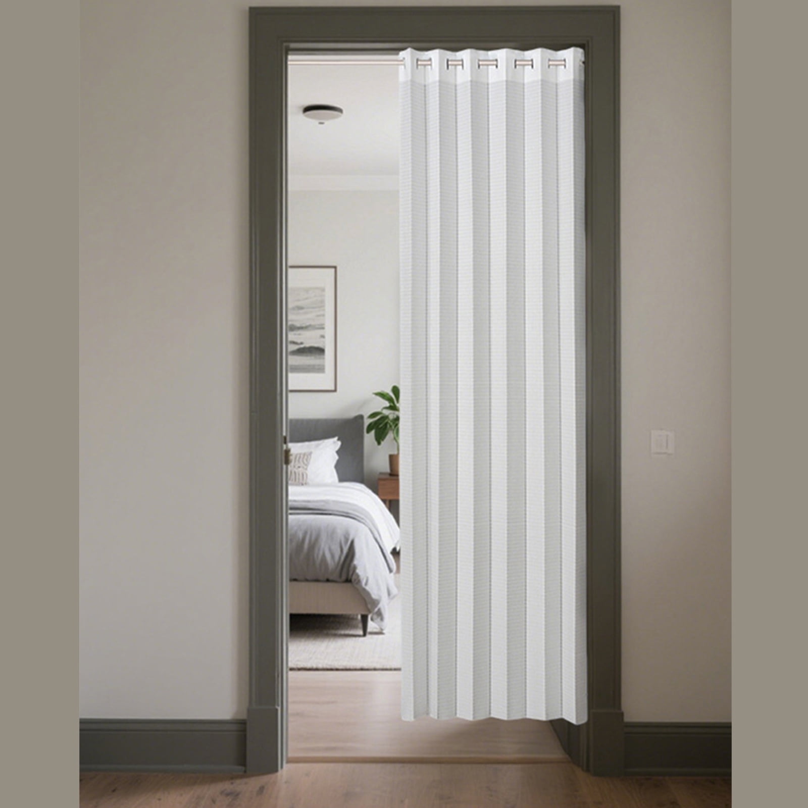 Breathable Meshes Room Divider For Doorways And Corridors Foldable Design With Smooth Glides Hooks Easy To Install Washable Polyester Home Organization