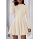 thumbnail image 5 of Vestido PRETTYGARDEN Elegante Línea A Manga Larga Beige XL, 5 of 8