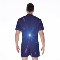 thumbnail image 2 of Pink And Teal Lights Speed Short Sleeve Men'S Rompers Casual Summer Jumpsuits Outfit, 2 of 4
