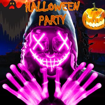 Halloween LED  Light Up Gloves, y  Halloween Costume Cosplay Party for Adults Kids