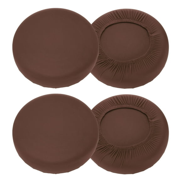 Uxcell 4 Pack Stool Covers Round, 16-20 Inch Bar Stool Covers Washable Dustproof Slipcover Seat Cushion with Elastic for Bar Kitchen Living Room Decor, Dark Brown