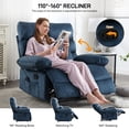 thumbnail image 5 of HOMYEDAMIC Oversized Recliner Chair, Plus Size 28 inch Large Wide Seat Manual Flannel Recliner with Pockets & Massage Pillow 350 lb Capacity for Living Room Adults, 5 of 7