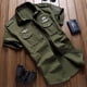 thumbnail image 2 of Camisa militar Camisas para hombre Estilo casual Ropa de moda Algodón Manga corta Retro Vintage 6XL Bordado Blanco Envío directo, 2 of 5