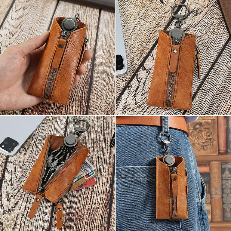 Premium PU Leather Waist Key Bag Key Holder Key Case Wallet Purse Compact  with 5 
