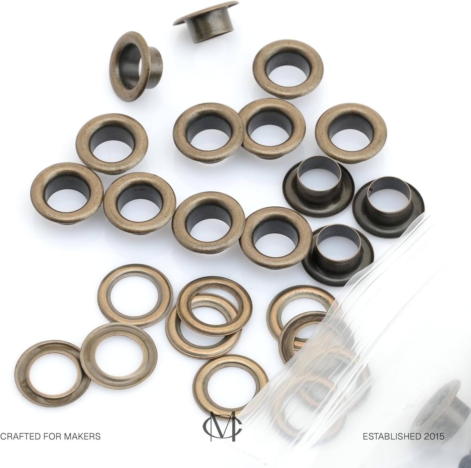 3/16" (5 MM) Hole Size Metal Grommets Eyelets with Washers for Bead Cores, Clothes, Leather, Canvas (720 Sets, Antique Brass)