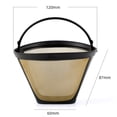 thumbnail image 5 of Replacement Coffee Filter for Cuisinart Makers, Universal Fits Various Machines, Easy to Clean Gold-Tone Permanent Filter, Better Filtering Effect, Reusable Cone Coffee Filters, 5 of 5
