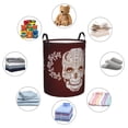thumbnail image 6 of XMXY Round Laundry Basket Organizer, Horror Bone Hands Skeleton Brain Waterproof Collapsible Dirty Clothes Basket Laundry Hamper, Small Size, 6 of 8