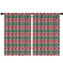 Blackout Kids Curtains,Red and Green Christmas Snowman Pattern Childrens Insulated Curtains Set Of 2,Bedroom Essentials,Toddler Room Decor 42"x63"