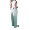thumbnail image 5 of Women's High Waisted Drawstring Pockets Wide Leg Pants Woman Plaid Trousers for Casual Summer Light Green XXL, 5 of 10