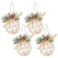 thumbnail image 2 of 4pcs Christmas Ball Ornaments Christmas Tree Hollow Out Iron Hanging Balls, 2 of 2