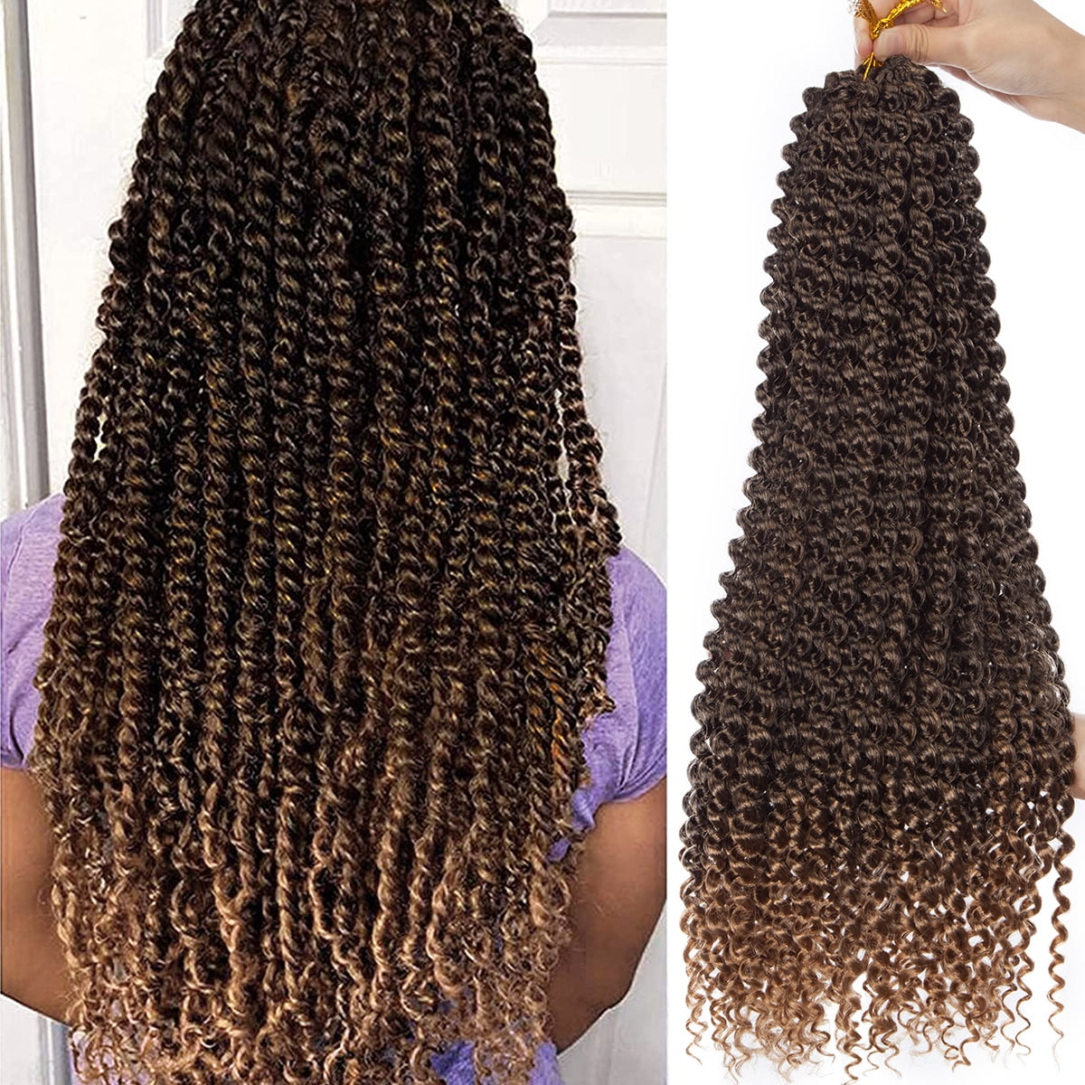 SEGO Crochet Braid Extensions – Synthetische Flechten, 104 Cm Lang, 5 Bündel, Hitzebeständig, Schwarz