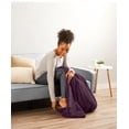 thumbnail image 3 of Sunbeam Microplush Comfy Toes Electric Heated Throw Blanket Foot Pocket Winter Bloom Purple, 3 of 3