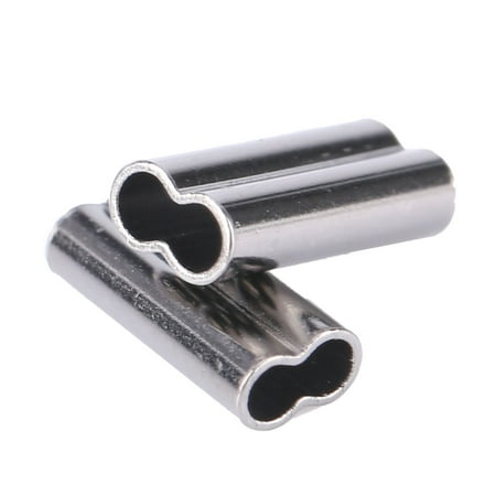 DEWIN Double Barrel Crimp Sleeves Double Barrel Sea Fishing Crimps 1.8mm Fishing Line Crimping Sleeves Copper Tube Connector 100Pcs (5)