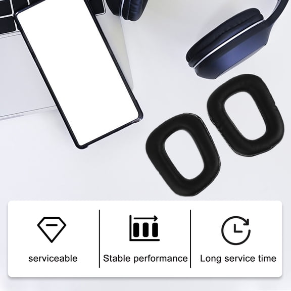CATIEBYE 2-Pack Soft Black Replacement Compatible with Various Headphone Models for Comfortable Fit