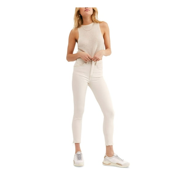 FREE PEOPLE Womens Ivory Skinny Pants 24