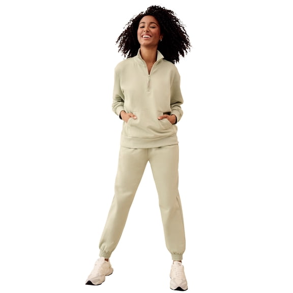 Ellos Plus Size Drawstring Waist Fleece Sweatpants