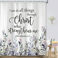 thumbnail image 2 of Blue Eucalyptus Shower Curtain,Watercolor Plant Leaves with Floral Bathroom Shower Curtain,Inspirational Quote Shower Curtain Set with Hooks,Modern Botanical Fabric Cloth Bath Curtain 70X75in, 2 of 7