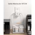 thumbnail image 2 of Adaptador de Enchufe Americano LENCENT Blanco con Cargador de 4 Salidas CA y 4 USB (2 USB C), 2 of 8