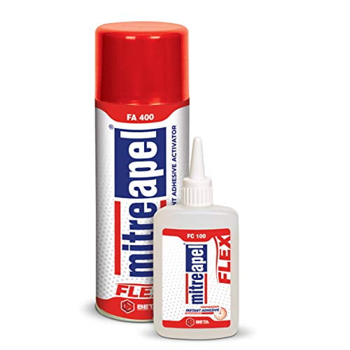 MITREAPEL Super Flex CA Glue (3.5 oz) with Spray Adhesive Activator (13