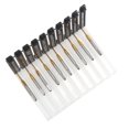 thumbnail image 2 of 10Pcs Screw Tap Drill Bit Titanium Plating High Speed Steel JIS M1.4x0.3 Metric Thread Sharkdo, 2 of 9
