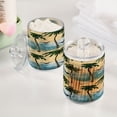 thumbnail image 5 of Ryvnso 2 Pack Qtip Holder Organizer Watercolor Beach Palm Tree Bathroom Cotton Swabs Cans Storage Canister, 5 of 7
