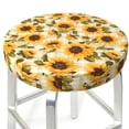 thumbnail image 3 of Hirioo Scottish Plaid Sunflower for Round Bar Stool Seat Covers Washable Stool Cushion Slipcover Elastic Bar Chair Covers for 12-14 Inch Chair-12 inch, 3 of 7
