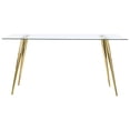 thumbnail image 3 of Gilman Rectangular 64-inch Glass Top Dining Table Gold, 3 of 5