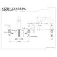 thumbnail image 4 of Kingston Brass Naples Two Handle Roman Tub Filler, 4 of 6