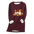 thumbnail image 2 of Hauts Mignons pour Femmes Chandail en Molleton Épais en Polaire Manches Longues Imprimé Velours Chaud Col Rond sous-Vêtements Hauts Chemises pour Femmes en Liquidation, 2 of 3