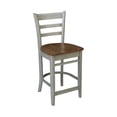 thumbnail image 6 of 36" Round Wood Distressed Hickory/Stone Extension Dining Table With 4 Stools, 6 of 8
