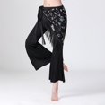thumbnail image 4 of Women's Belly Dance Hip Scarf with Fringe Sequins Mesh Triangle Skirt Hip Scarf Black Colorful, 4 of 8