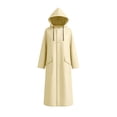 thumbnail image 6 of Women’s Long Length Heavy Duty Rain Coat Hooded Waterproof Raincoat for Outdoor Use, Wind Resistant Full Length Rain Jacket Loose Fit Adults Poncho Yellow, 6 of 6