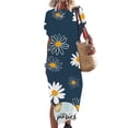 thumbnail image 1 of SMihono Robe Maxi Boho d'Été pour Femmes Grande Taille Robe Maxi pour Femmes Vacances à la Plage Décontractée Robe Longue Ample Manches Courtes Robes d'Été avec Fente Robe de Plage, 1 of 5