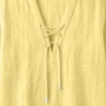 thumbnail image 4 of Yaoyar Men's Fashion Cotton Linen Shirts Half Sleeve V-Neck Drawstring Tie Front Yoga T-Shirt African Summer Beach Tops, 4 of 5