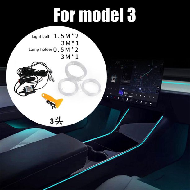 Tira De Luces Led Multicolor Compatible Con Tesla Model3, Accesorios Para Coche, Aplicación Móvil, Control Central, Luces De Neón Interiores Advancent VI012437-04