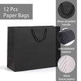 thumbnail image 4 of SHIPKEY 12 Pack Large Black Gift Bags with Silver Tissue Paper, 12.5x4.5x11 inches Kraft Paper Bags with Handles, Gift Bags for Favors, Parties, Christmas and Holidays, 4 of 7