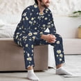 thumbnail image 7 of Picia Daisies Flowers Pattern Men’s Long-Sleeve Sleepwear Set - Soft 2-Piece Loungewear with Pockets, Comfy PJs for Relaxing Nights-Large, 7 of 7